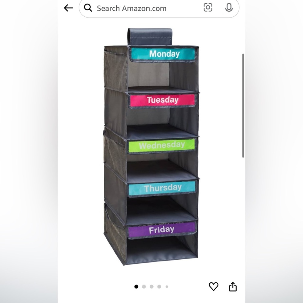 Weekly clothes organizer new in packaging